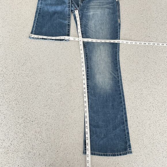 Seven7 Jeans Blue Slim Bootcut Rhinestone Pockets 10 - Picture 6 of 8